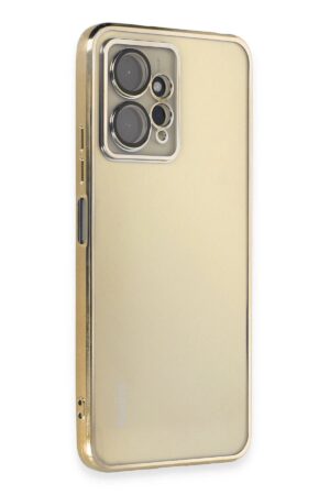 Xiaomi Redmi Note 12 4G Kılıf Lensli Silikon - Gold-(5796)