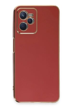 Realme C35 Kılıf Volet Silikon - Kırmızı-(5796)