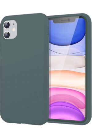 iPhone 11 Kılıf First Silikon - Koyu Yeşil-(5796)