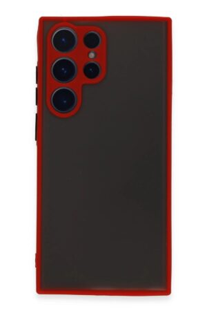 Samsung Galaxy S23 Ultra Kılıf Montreal Silikon Kapak - Kırmızı-(5796)