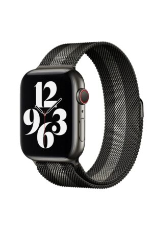 Apple Watch 38mm Metal Mıknatıslı Kordon - Siyah-Beyaz-(5796)