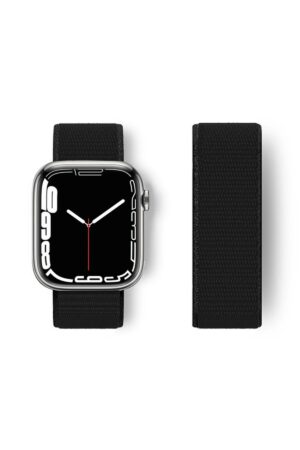 Apple Watch 38mm Hasırlı Cırtcırtlı Kordon - Siyah-(5796)