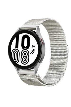 Samsung Galaxy Watch 4 Metal Mıknatıslı Kordon - Gümüş-(5796)