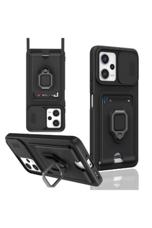 Xiaomi Poco X5 5G Kılıf Zuma Kartvizitli Yüzüklü Silikon - Siyah-(5796)