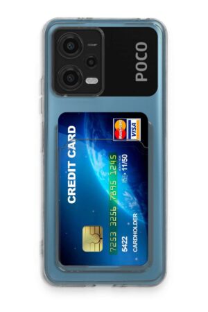 Xiaomi Poco X5 5G Kılıf Kart Şeffaf Silikon - Şeffaf-(5796)