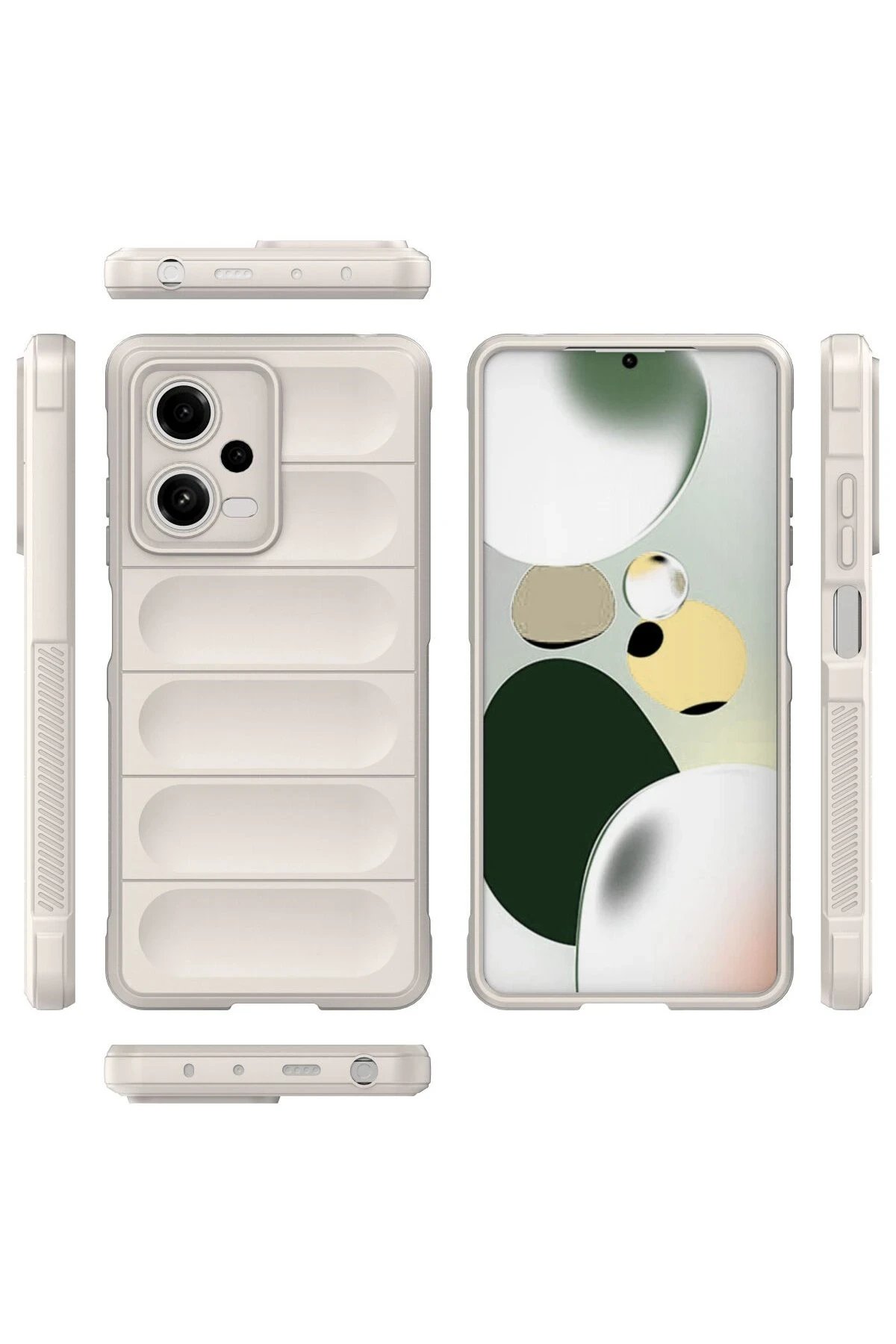 Xiaomi Poco X5 5G Kılıf Optimum Silikon - Krem-(5796) - Görsel 3