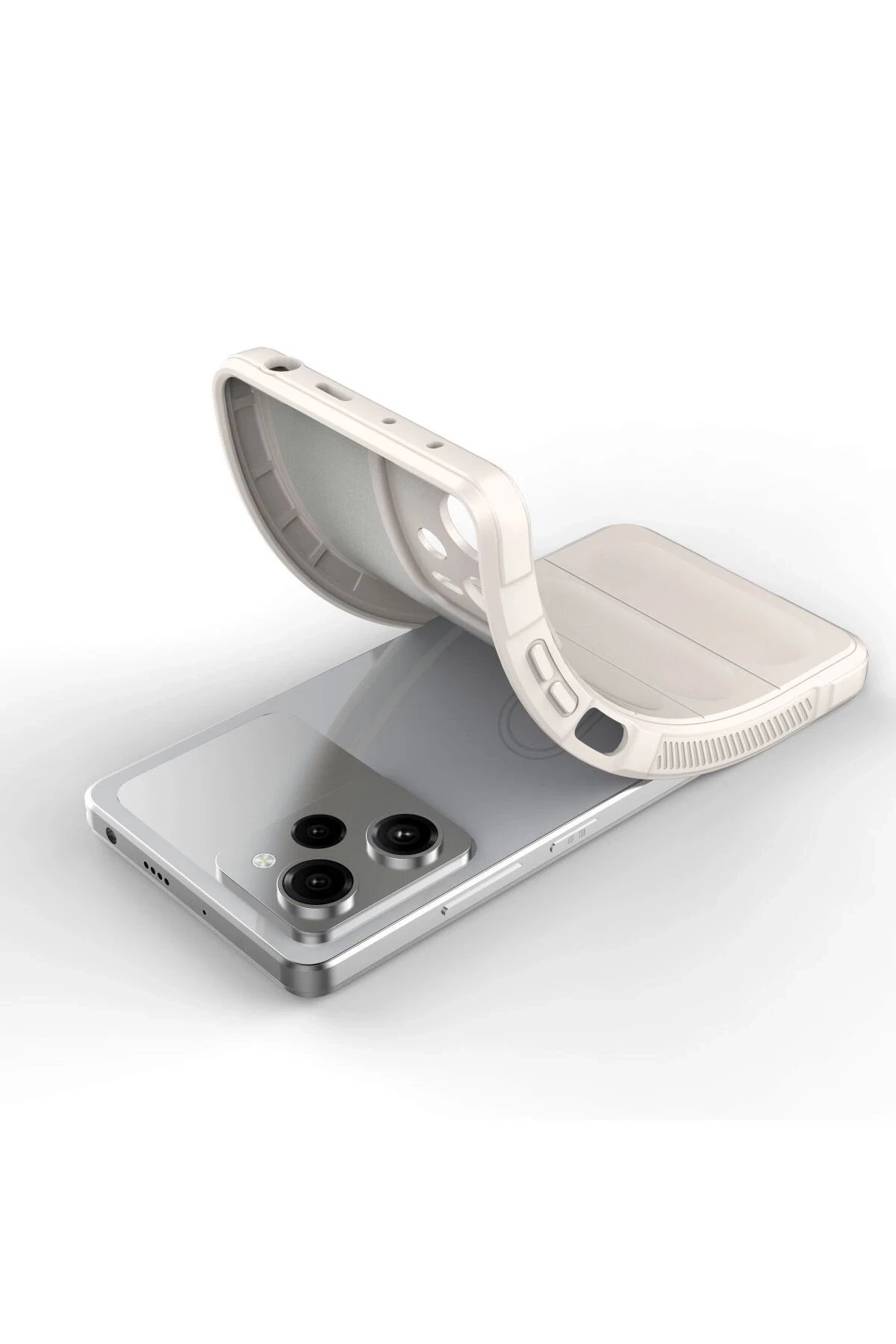 Xiaomi Poco X5 5G Kılıf Optimum Silikon - Krem-(5796) - Görsel 4