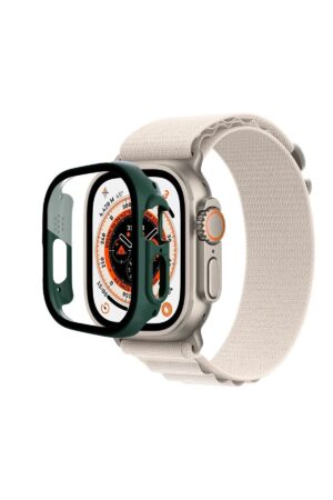 Apple Watch Ultra 49mm Desert Camlı Kasa Ekran Koruyucu - Koyu Yeşil-(5796)