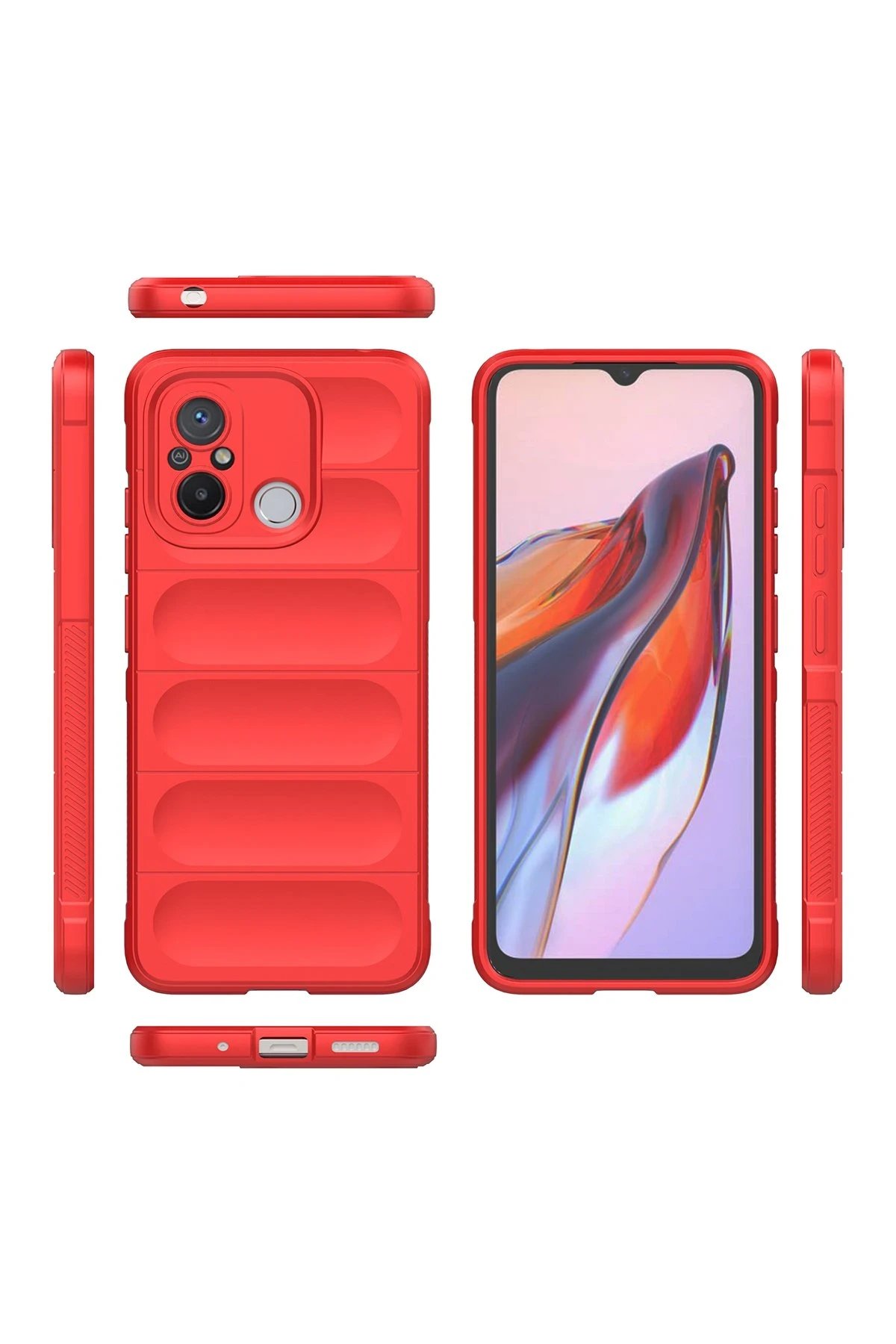 Xiaomi Redmi 12C Kılıf Optimum Silikon - Kırmızı-(5796) - Görsel 2