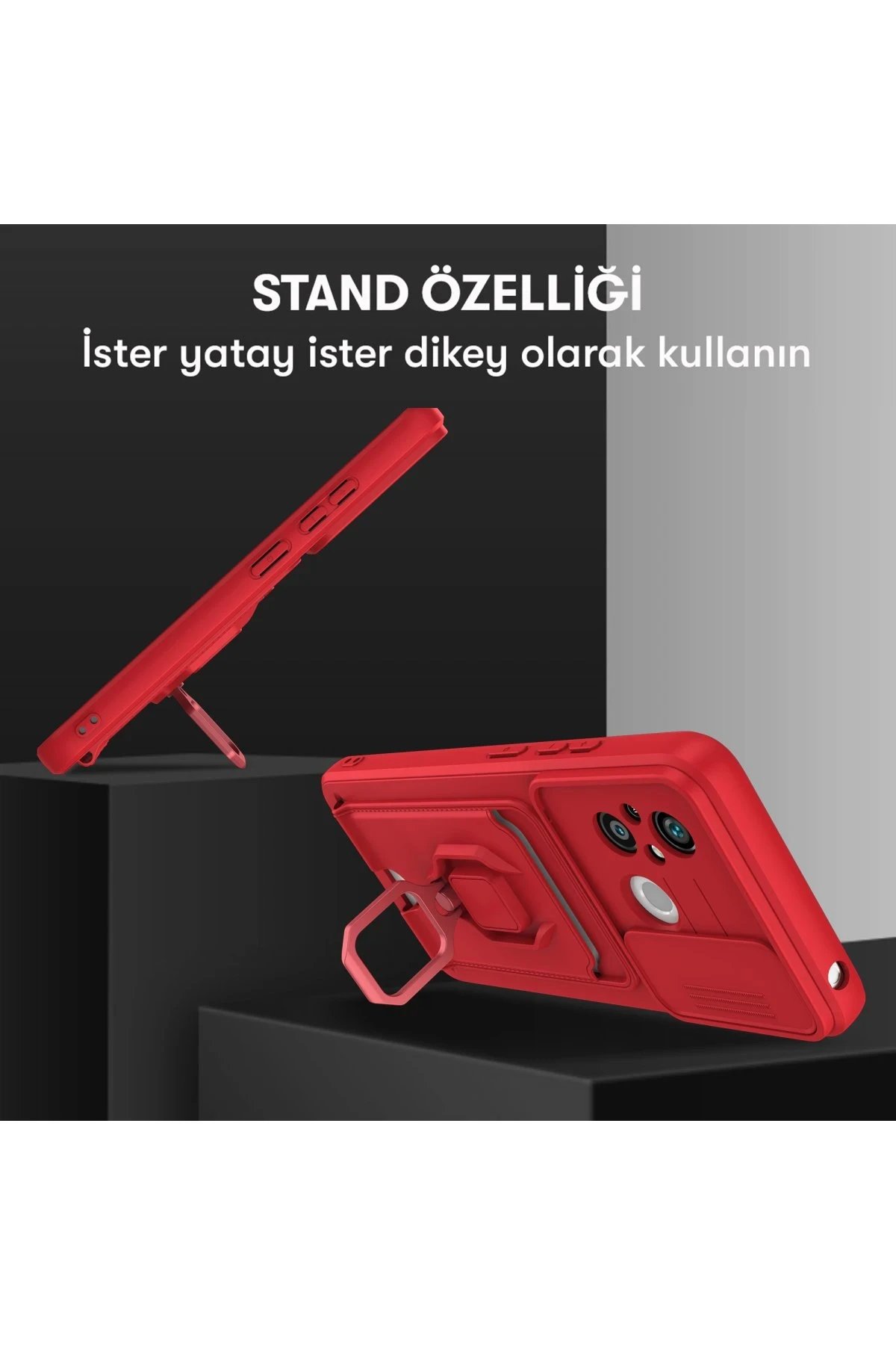 Xiaomi Redmi 12C Kılıf Zuma Kartvizitli Yüzüklü Silikon - Pembe-(5796) - Görsel 4