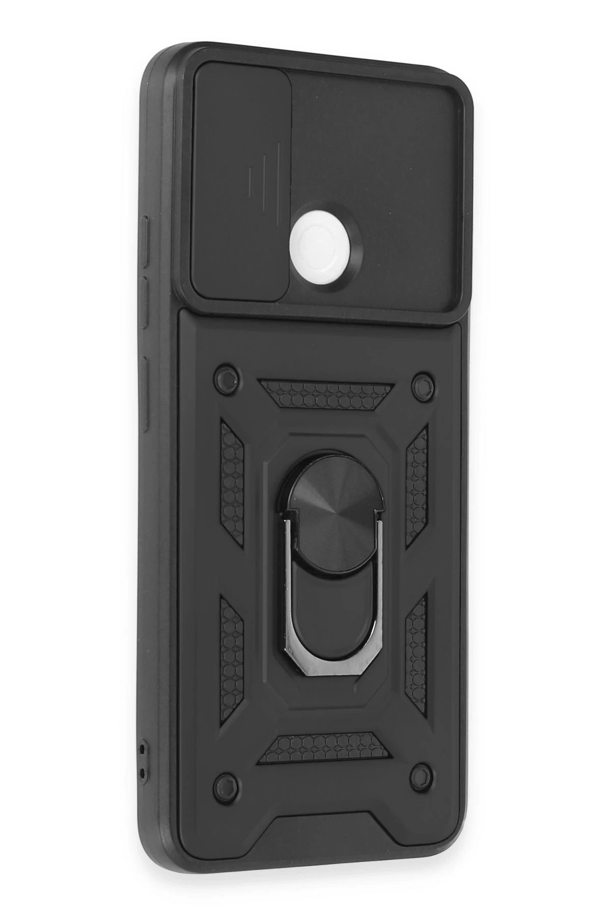 Xiaomi Redmi 12C Kılıf Pars Lens Yüzüklü Silikon - Siyah-(5796) - Görsel 2