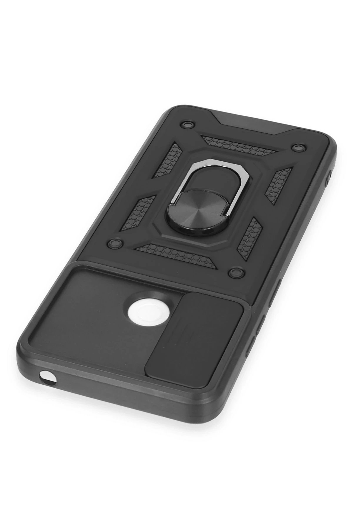 Xiaomi Redmi 12C Kılıf Pars Lens Yüzüklü Silikon - Siyah-(5796) - Görsel 4