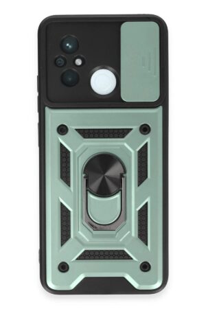 Xiaomi Redmi 12C Kılıf Pars Lens Yüzüklü Silikon - Yeşil-(5796)