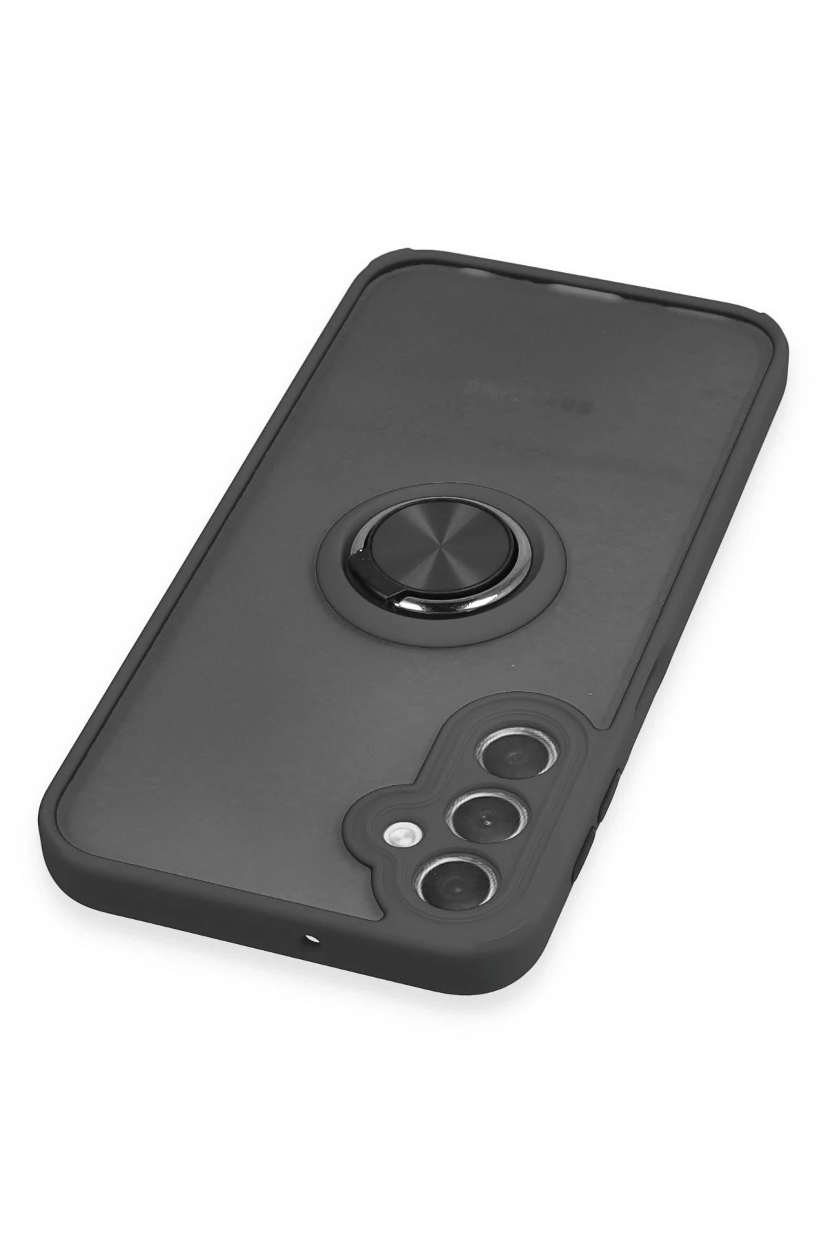Samsung Galaxy A24 4G Kılıf Montreal Yüzüklü Silikon Kapak - Siyah-(5796) - Görsel 4