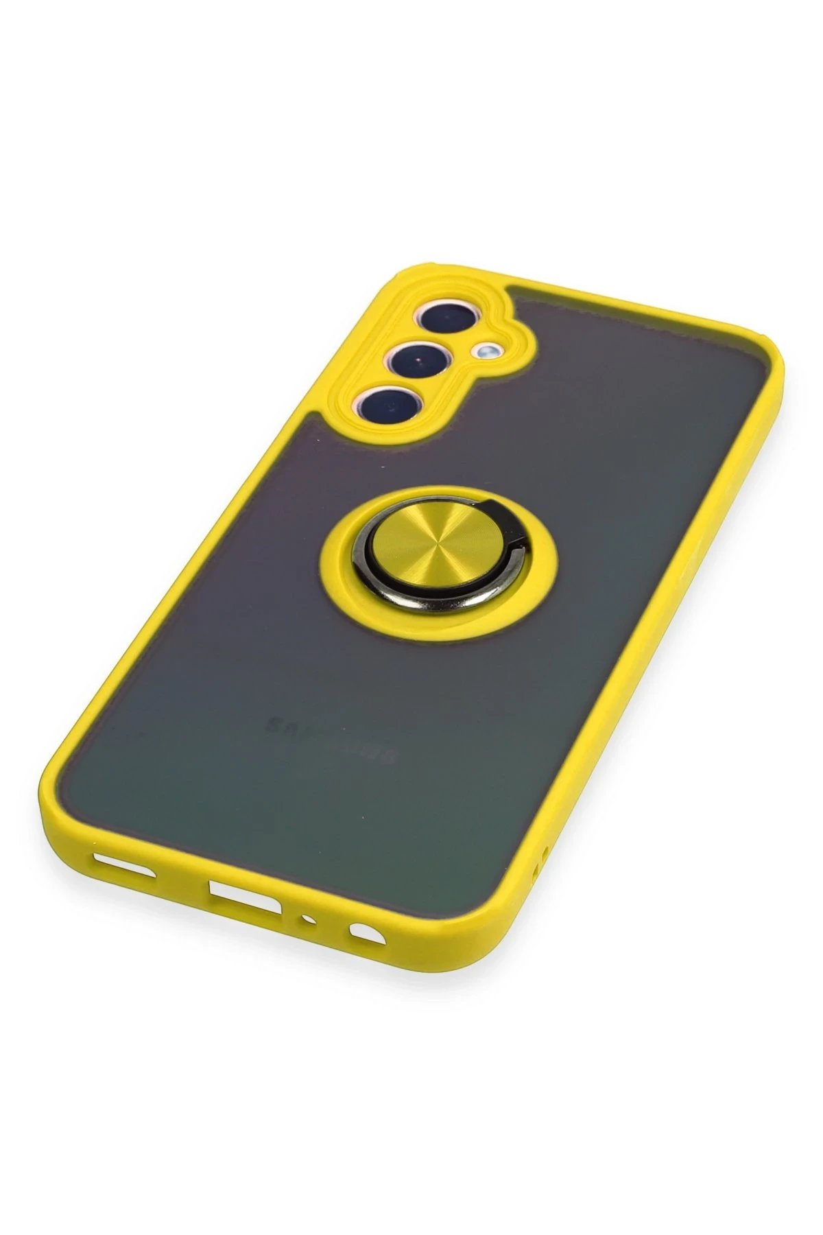 Samsung Galaxy A24 4G Kılıf Montreal Yüzüklü Silikon Kapak - Sarı-(5796) - Görsel 5