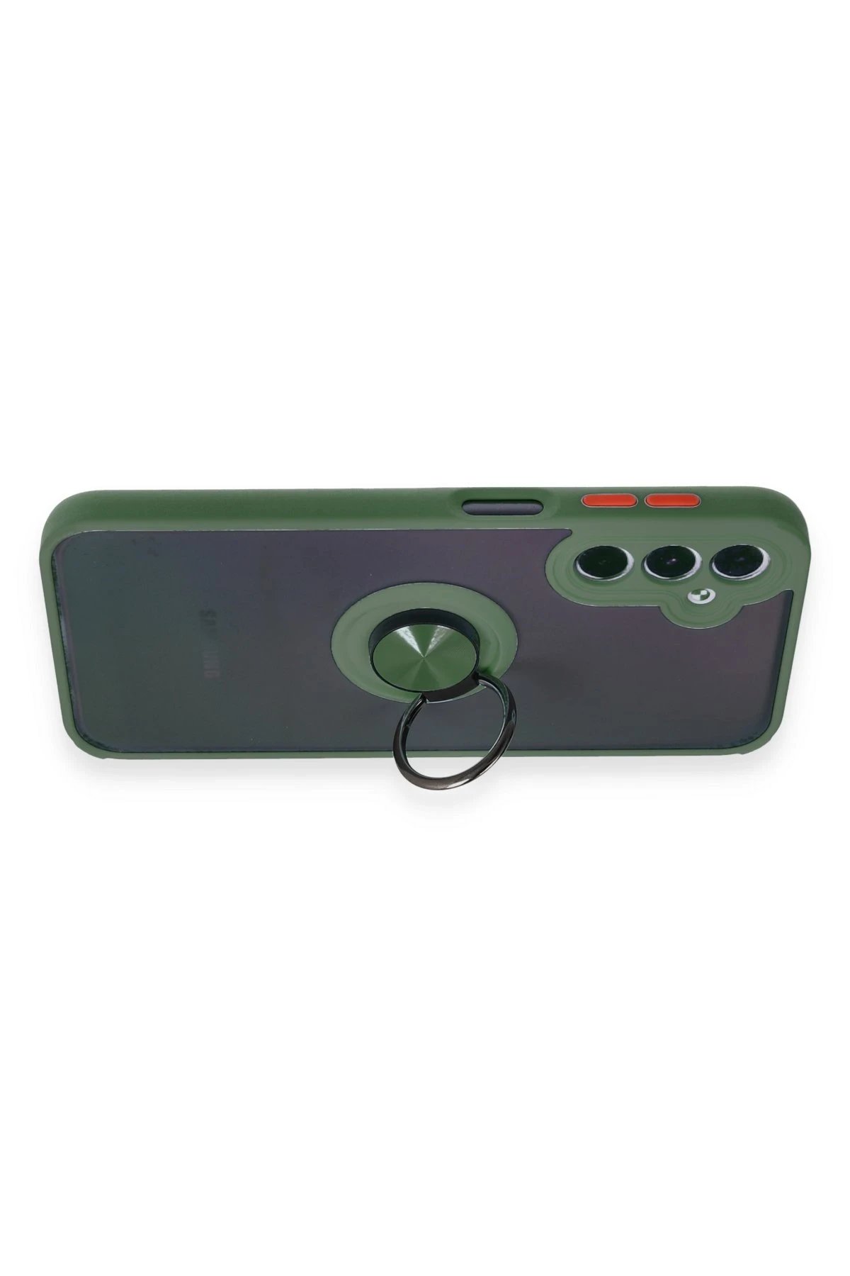 Samsung Galaxy A24 4G Kılıf Montreal Yüzüklü Silikon Kapak - Yeşil-(5796) - Görsel 3