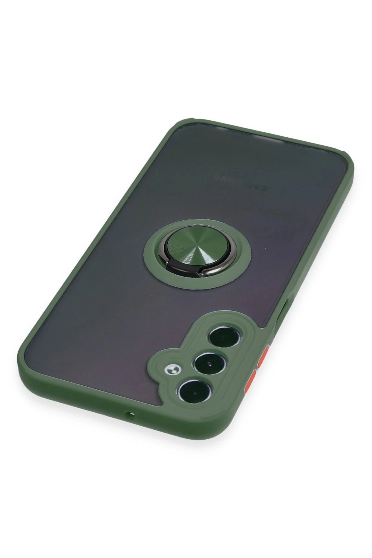 Samsung Galaxy A24 4G Kılıf Montreal Yüzüklü Silikon Kapak - Yeşil-(5796) - Görsel 4