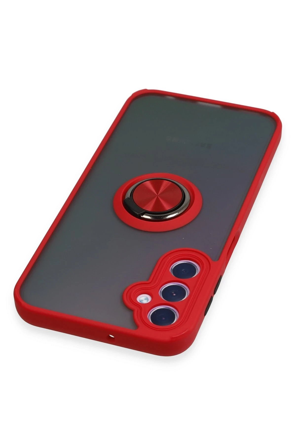 Samsung Galaxy A24 4G Kılıf Montreal Yüzüklü Silikon Kapak - Kırmızı-(5796) - Görsel 4
