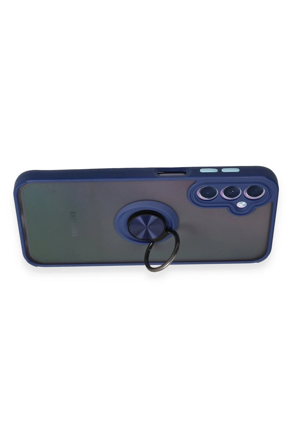 Samsung Galaxy A24 4G Kılıf Montreal Yüzüklü Silikon Kapak - Lacivert-(5796) - Görsel 3