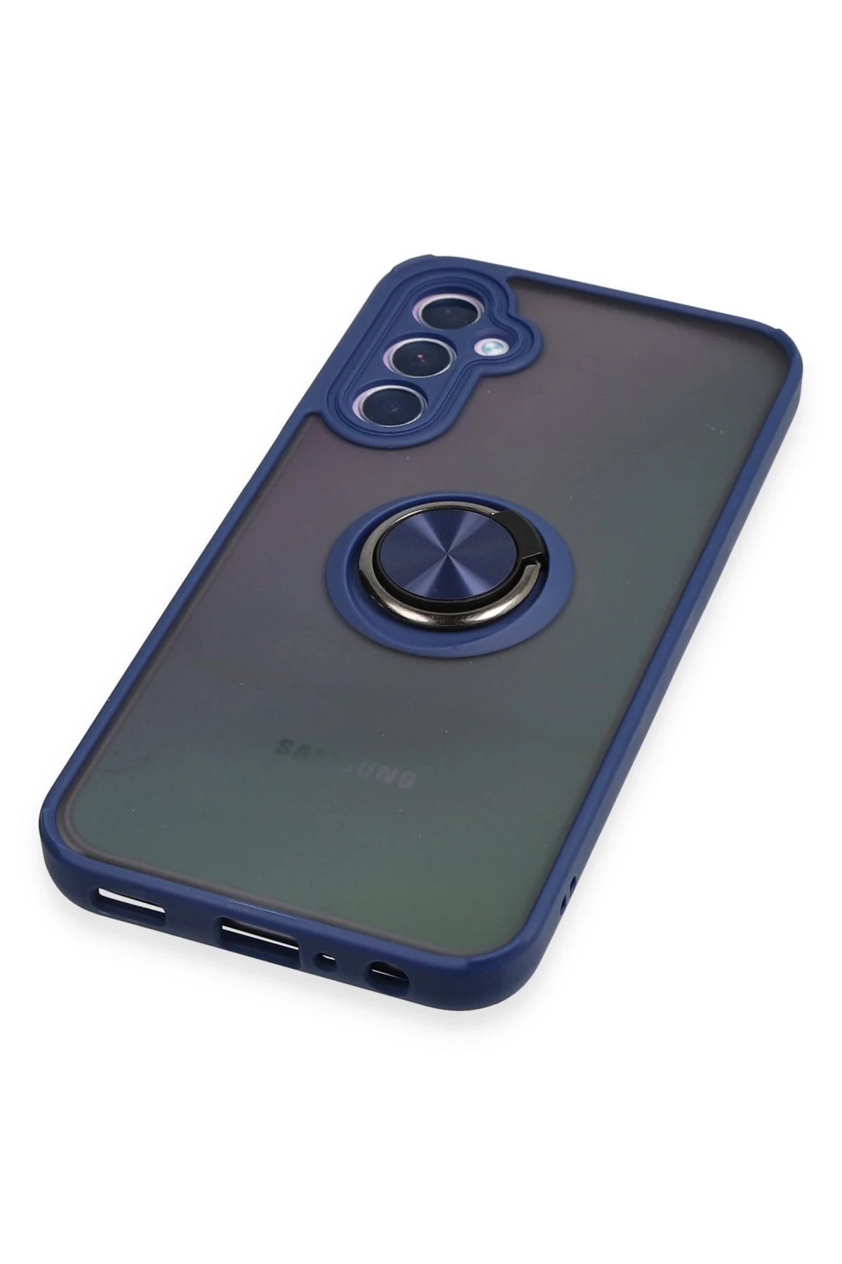 Samsung Galaxy A24 4G Kılıf Montreal Yüzüklü Silikon Kapak - Lacivert-(5796) - Görsel 5