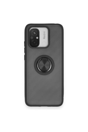 Xiaomi Redmi 12C Kılıf Montreal Yüzüklü Silikon Kapak - Siyah-(5796)