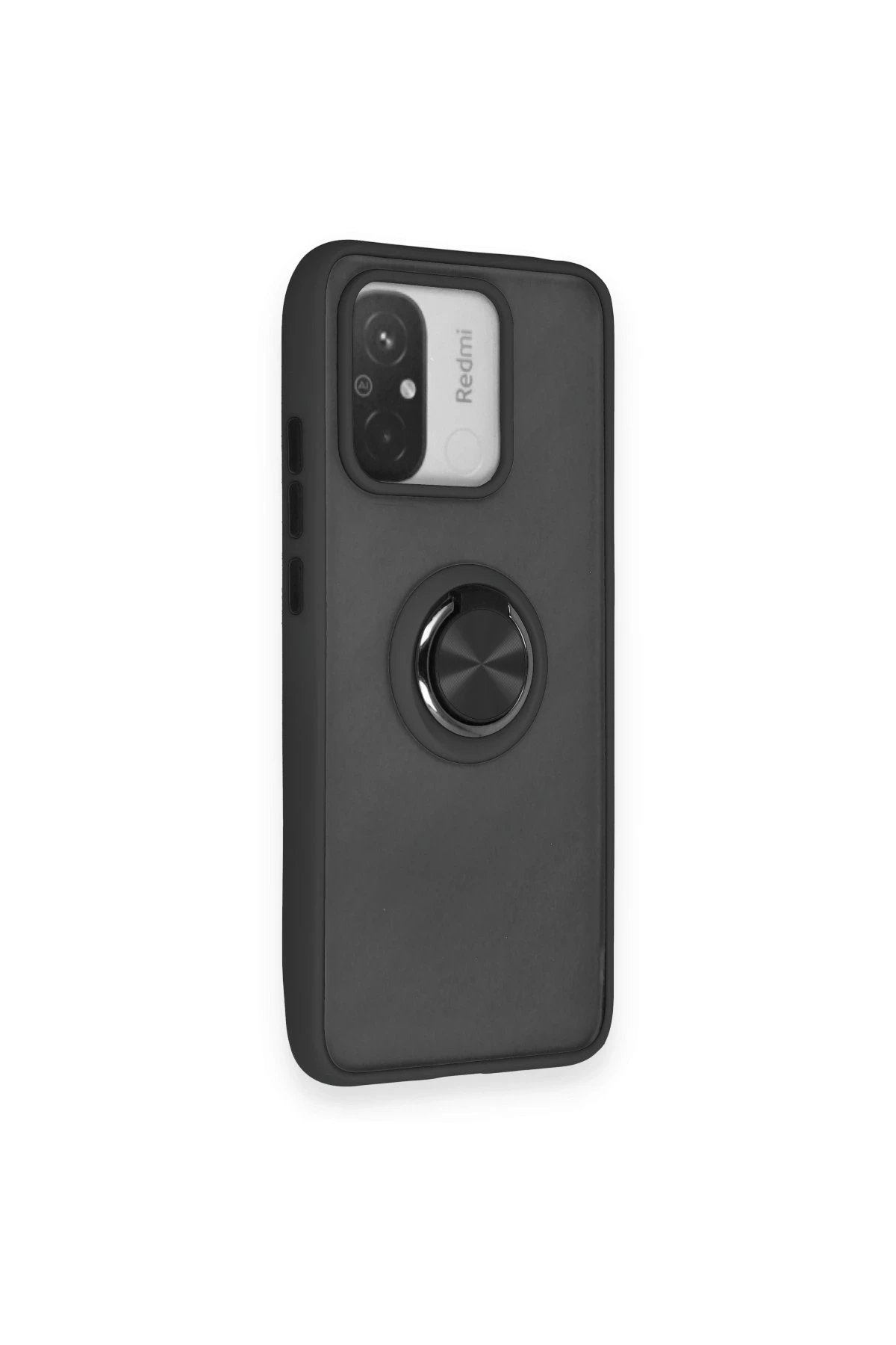 Xiaomi Redmi 12C Kılıf Montreal Yüzüklü Silikon Kapak - Siyah-(5796) - Görsel 2