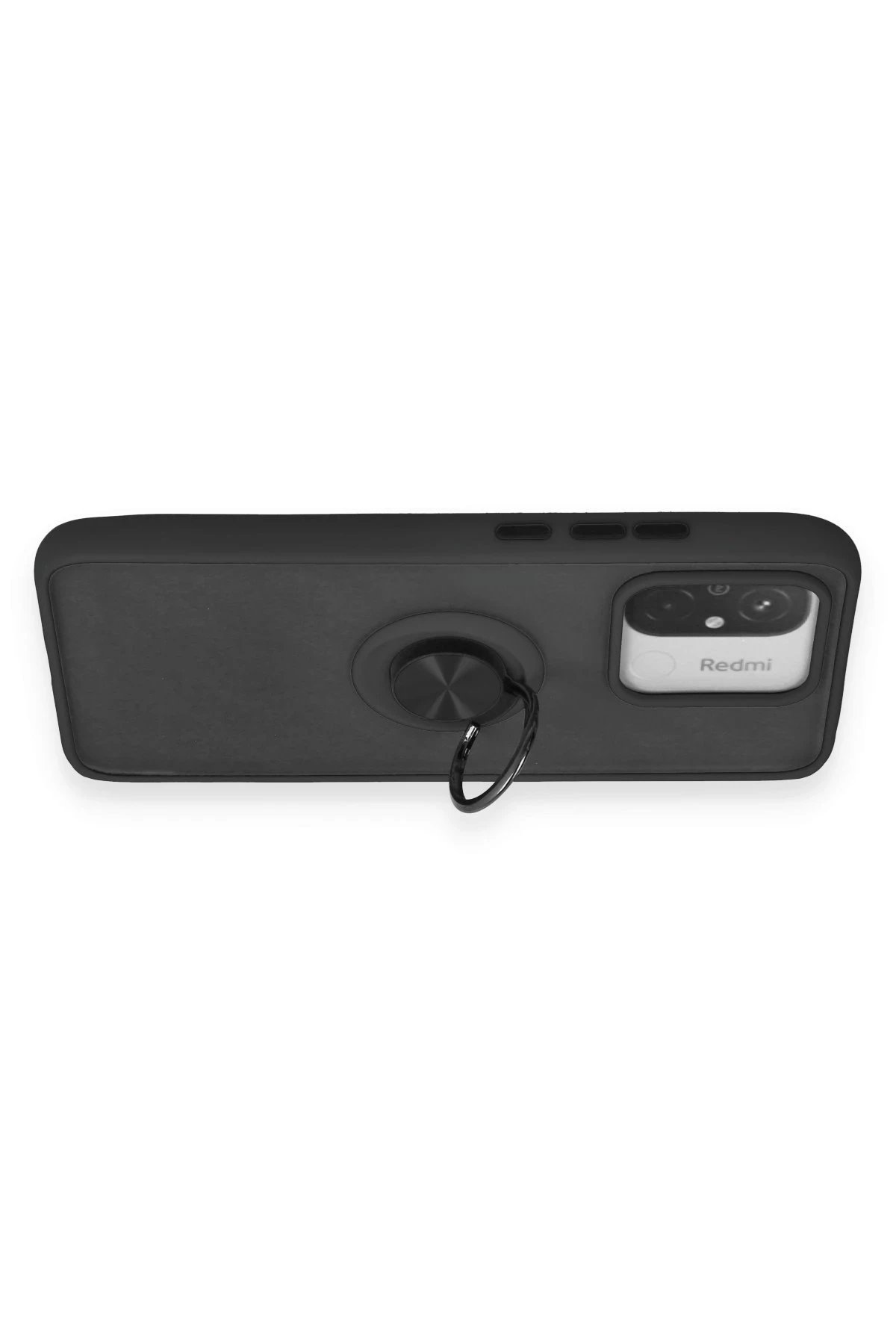 Xiaomi Redmi 12C Kılıf Montreal Yüzüklü Silikon Kapak - Siyah-(5796) - Görsel 3