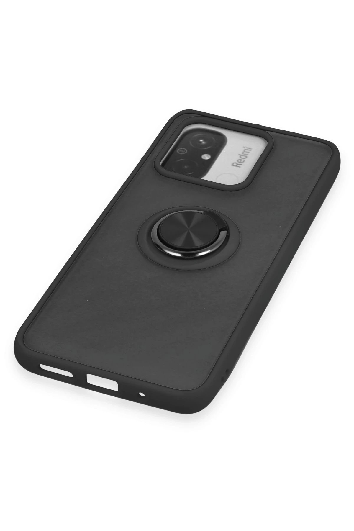 Xiaomi Redmi 12C Kılıf Montreal Yüzüklü Silikon Kapak - Siyah-(5796) - Görsel 5