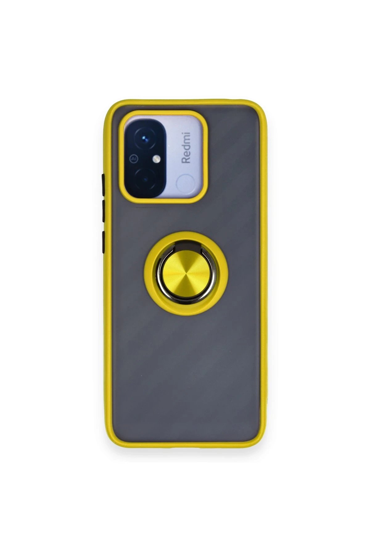 Xiaomi Redmi 12C Kılıf Montreal Yüzüklü Silikon Kapak - Sarı-(5796)