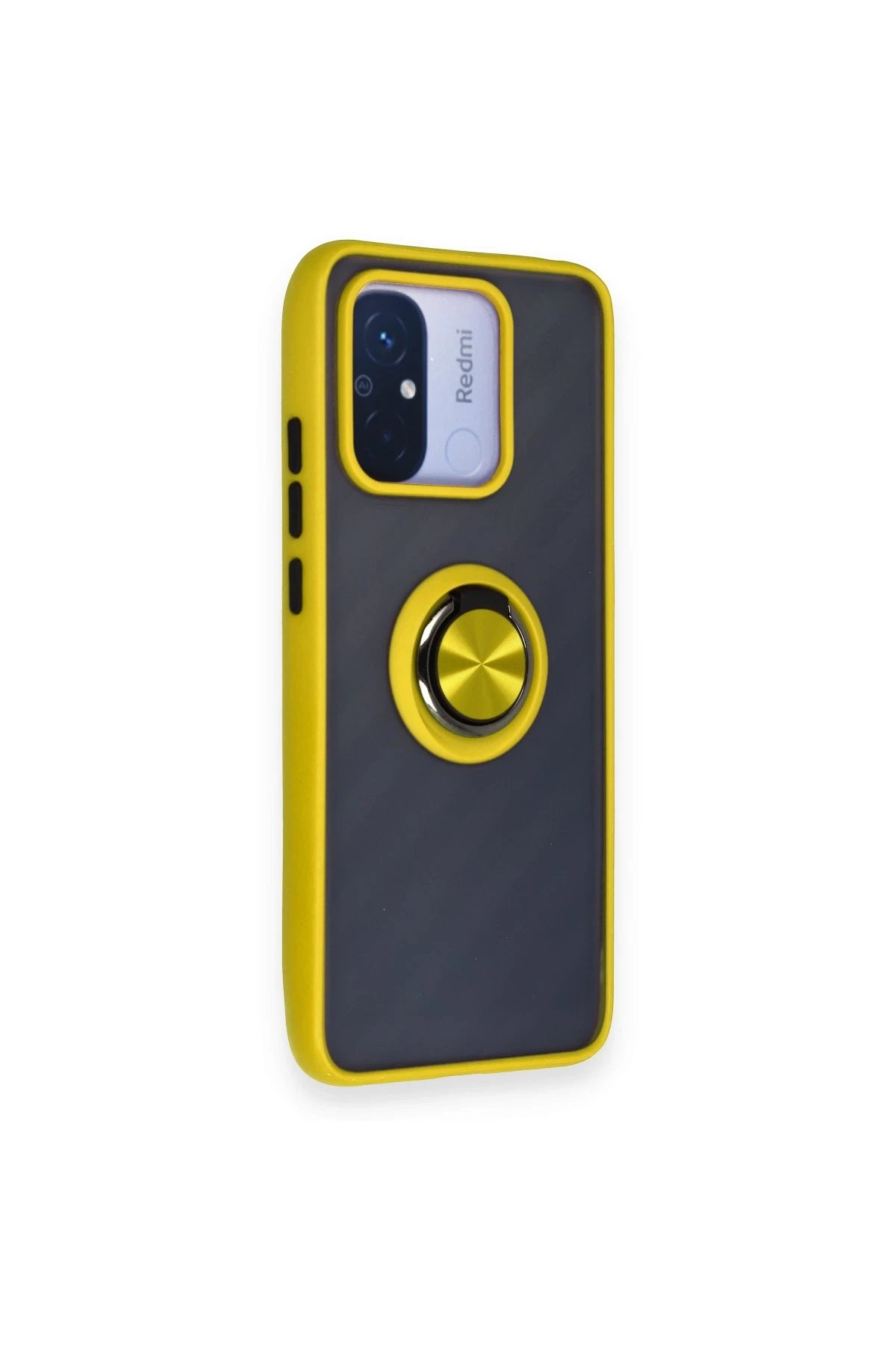 Xiaomi Redmi 12C Kılıf Montreal Yüzüklü Silikon Kapak - Sarı-(5796) - Görsel 2