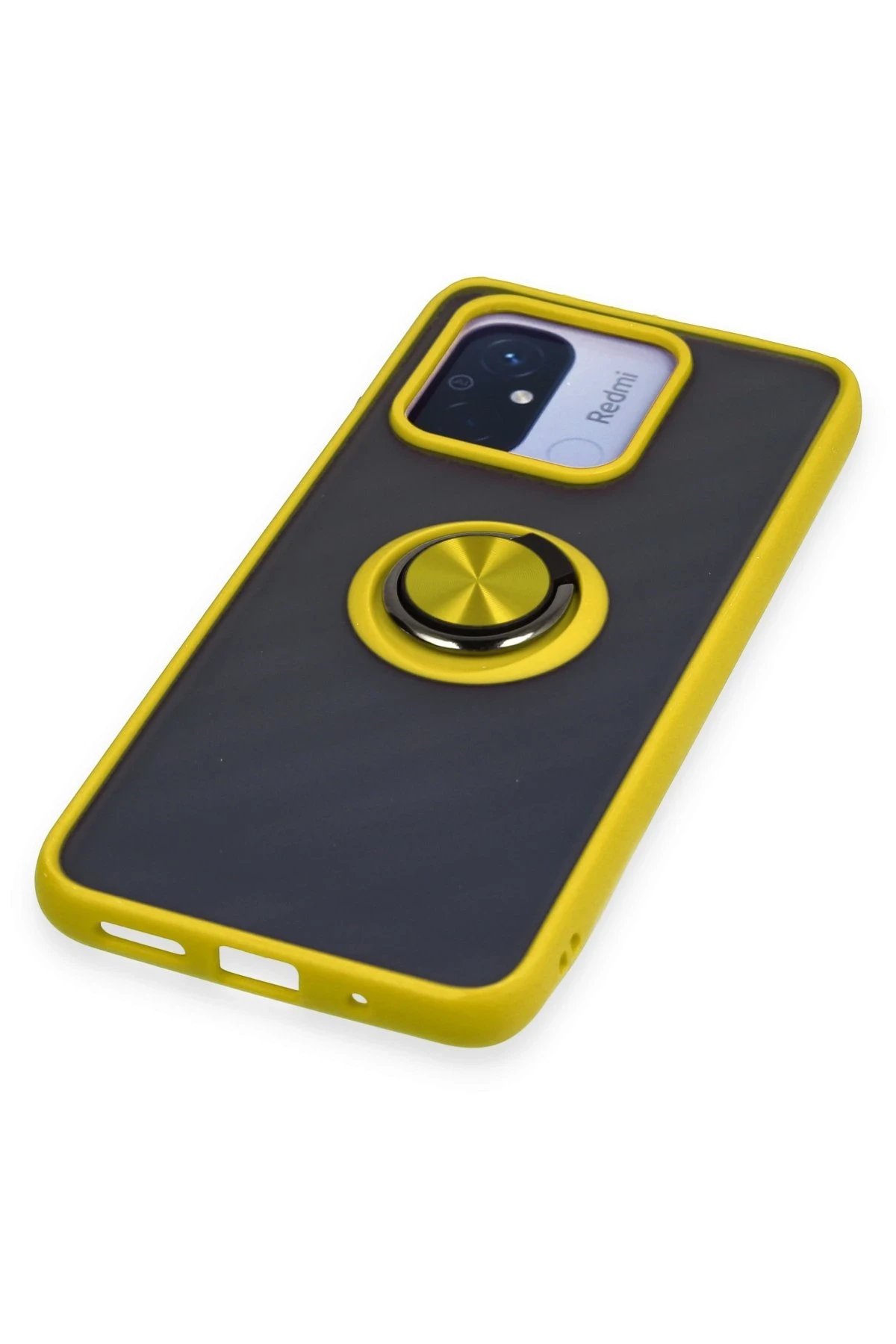 Xiaomi Redmi 12C Kılıf Montreal Yüzüklü Silikon Kapak - Sarı-(5796) - Görsel 5