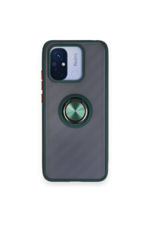 Xiaomi Redmi 12C Kılıf Montreal Yüzüklü Silikon Kapak - Yeşil-(5796)