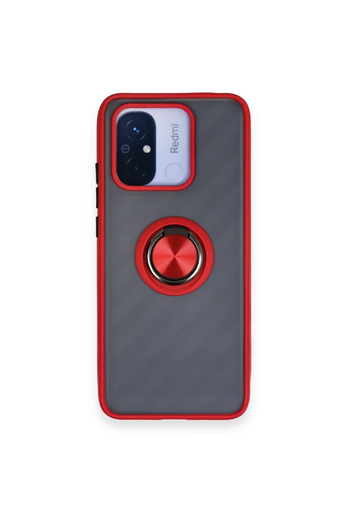 Xiaomi Redmi 12C Kılıf Montreal Yüzüklü Silikon Kapak - Kırmızı-(5796)