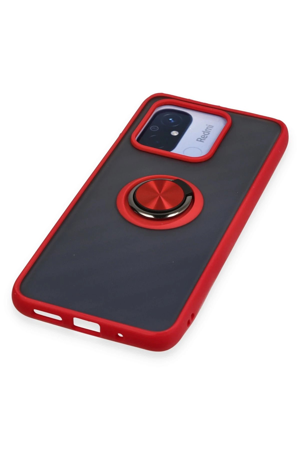 Xiaomi Redmi 12C Kılıf Montreal Yüzüklü Silikon Kapak - Kırmızı-(5796) - Görsel 5