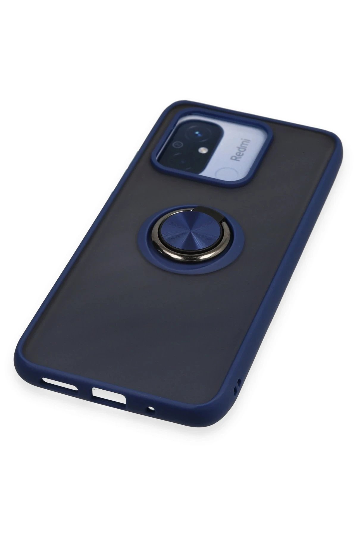 Xiaomi Redmi 12C Kılıf Montreal Yüzüklü Silikon Kapak - Lacivert-(5796) - Görsel 4