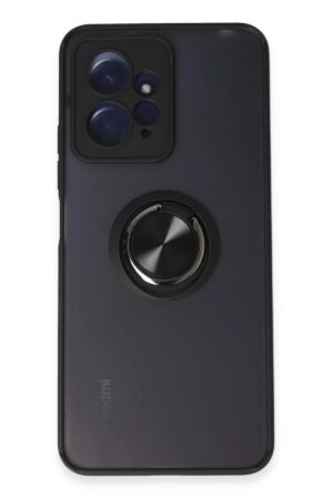 Xiaomi Redmi Note 12 4G Kılıf Montreal Yüzüklü Silikon Kapak - Siyah-(5796)