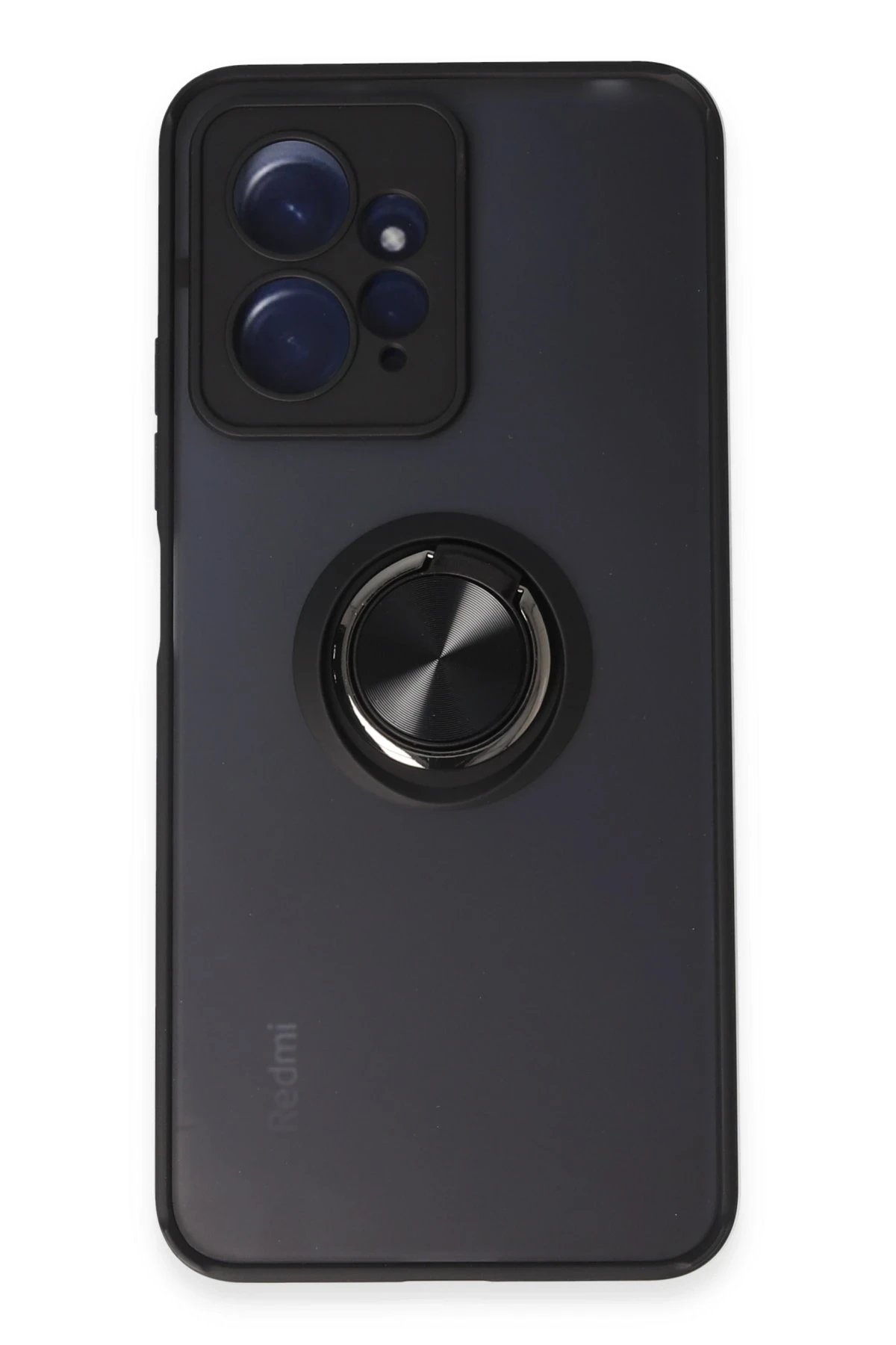 Xiaomi Redmi Note 12 4G Kılıf Montreal Yüzüklü Silikon Kapak - Siyah-(5796)