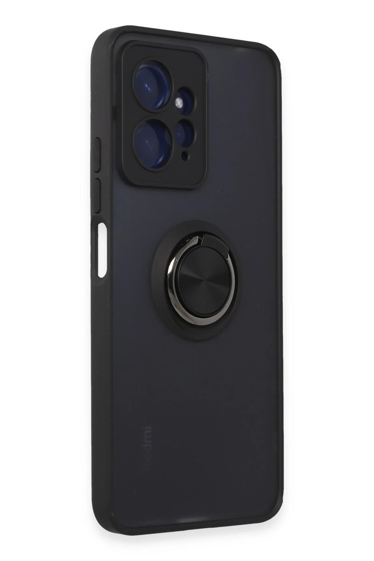 Xiaomi Redmi Note 12 4G Kılıf Montreal Yüzüklü Silikon Kapak - Siyah-(5796) - Görsel 2