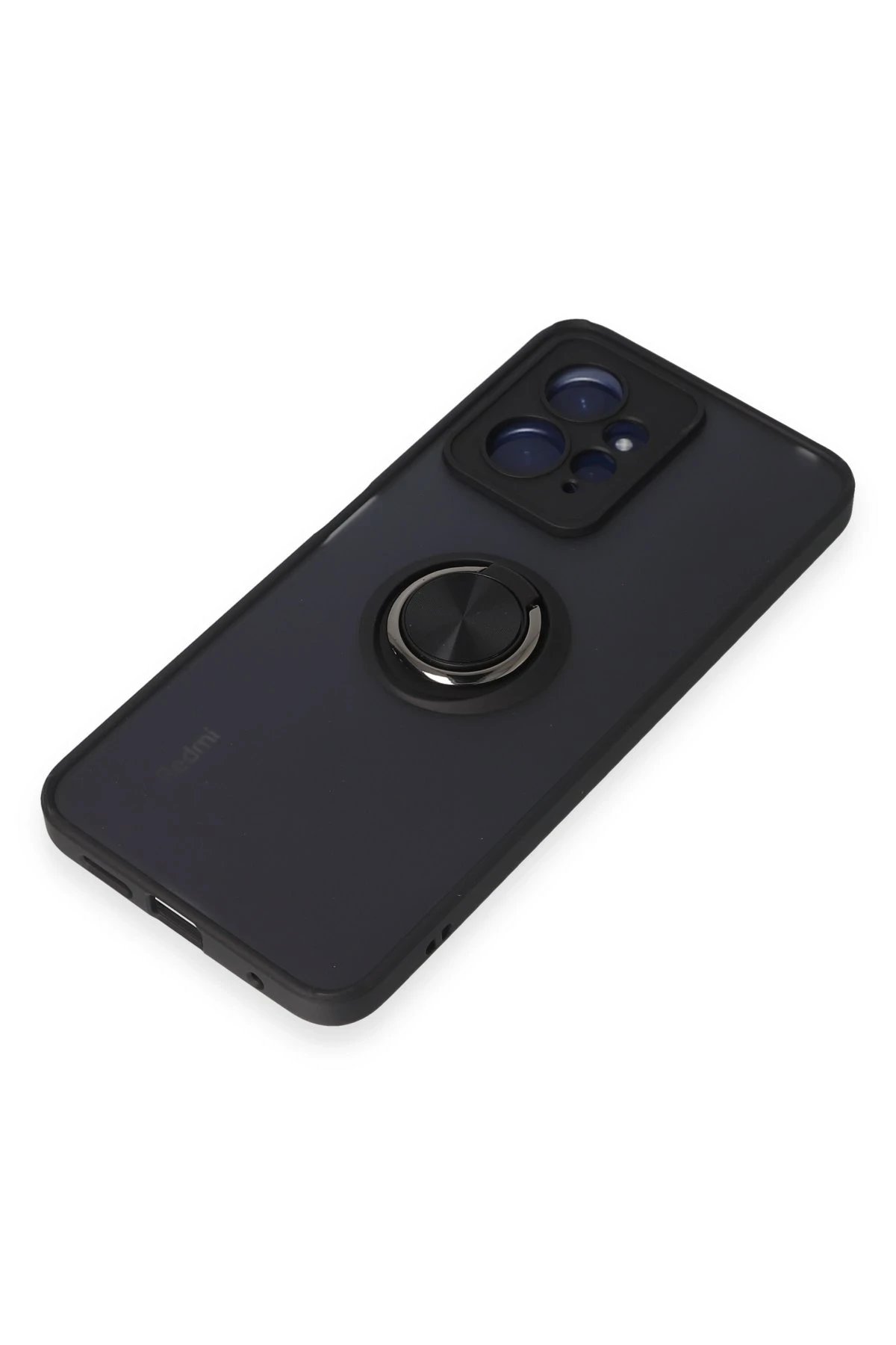 Xiaomi Redmi Note 12 4G Kılıf Montreal Yüzüklü Silikon Kapak - Siyah-(5796) - Görsel 5