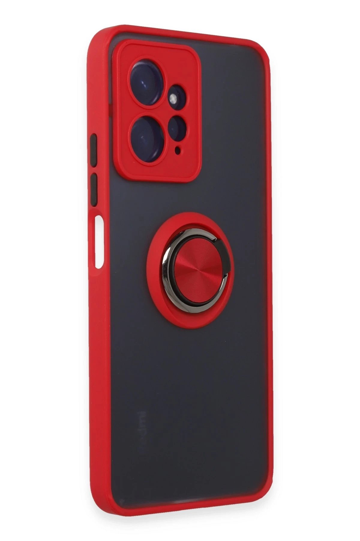 Xiaomi Redmi Note 12 4G Kılıf Montreal Yüzüklü Silikon Kapak - Kırmızı-(5796) - Görsel 2