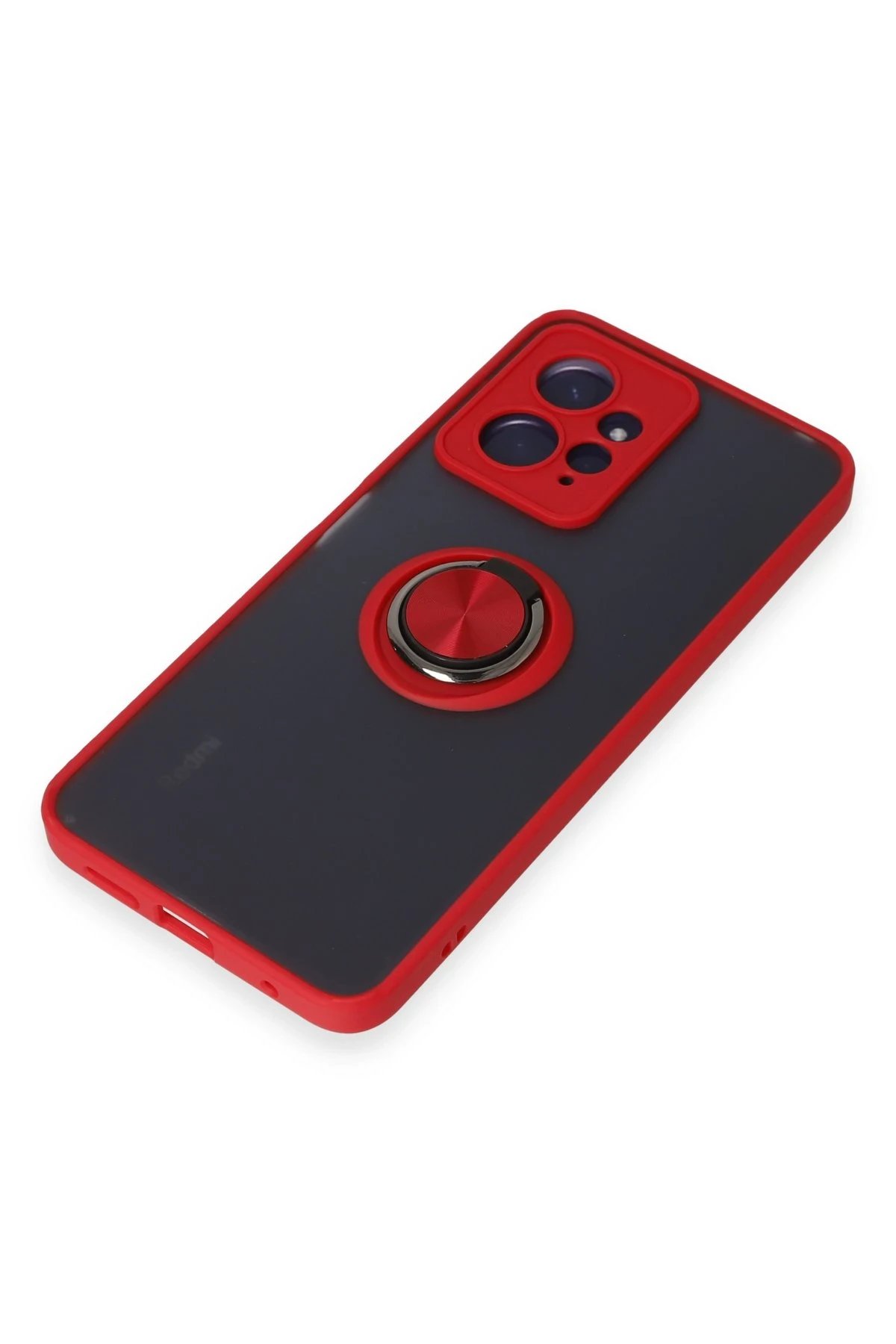 Xiaomi Redmi Note 12 4G Kılıf Montreal Yüzüklü Silikon Kapak - Kırmızı-(5796) - Görsel 5