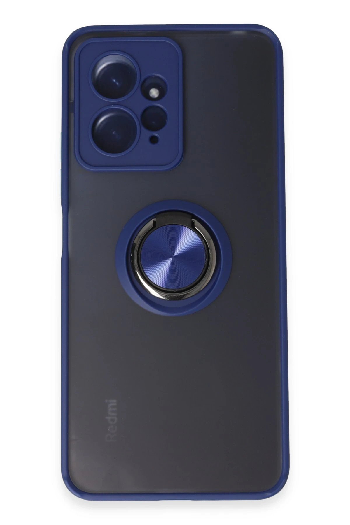 Xiaomi Redmi Note 12 4G Kılıf Montreal Yüzüklü Silikon Kapak - Lacivert-(5796)
