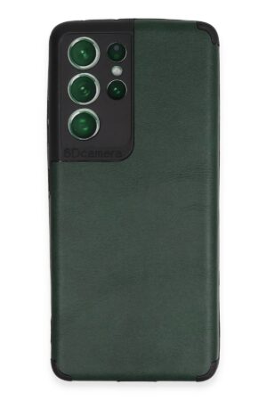 Samsung Galaxy S21 Ultra Kılıf Loop Deri Silikon - Yeşil-(5796)