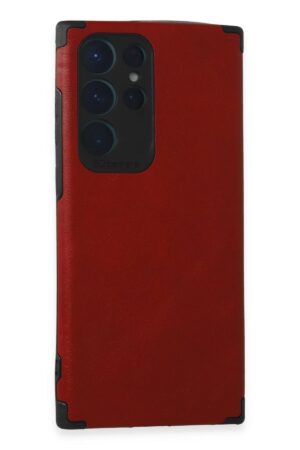Samsung Galaxy S22 Ultra Kılıf Loop Deri Silikon - Kırmızı-(5796)