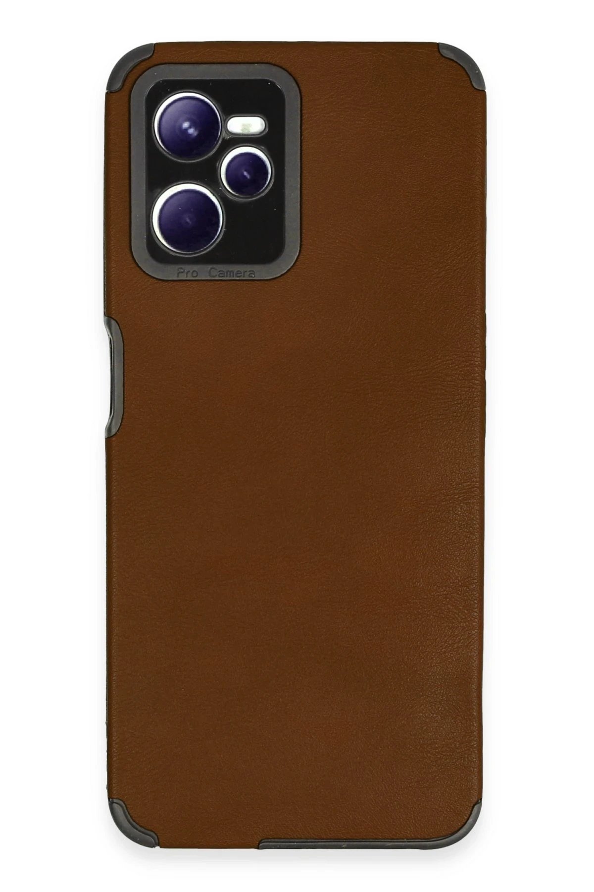 Realme C35 Kılıf Loop Deri Silikon - Kahverengi-(5796)