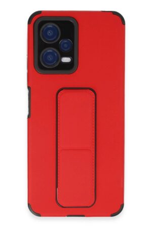 Xiaomi Poco X5 5G Kılıf Mega Standlı Silikon - Kırmızı-(5796)