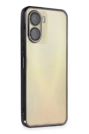Vivo Y16 Kılıf Lensli Silikon - Siyah-(5796)