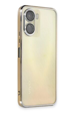 Vivo Y16 Kılıf Lensli Silikon - Gold-(5796)