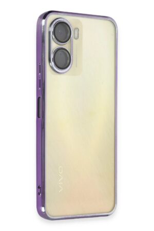 Vivo Y16 Kılıf Lensli Silikon - Mor-(5796)