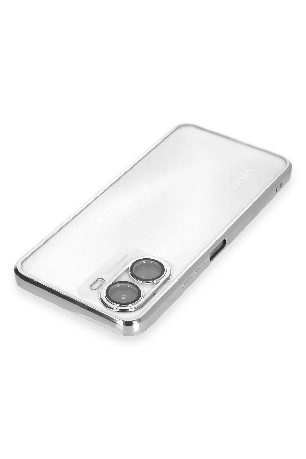 Vivo Y16 Kılıf Lensli Silikon - Gümüş-(5796) - Görsel 3